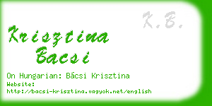 krisztina bacsi business card